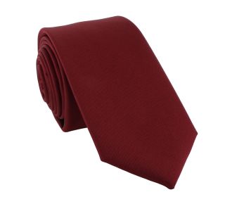 Boys Dark Red Plain Tie & Pocket Square Set