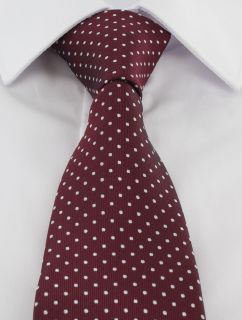 Wine & White Spot Tie & Pocket Square Set 