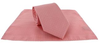 Coral Semi Plain Tie & Pocket Square Set