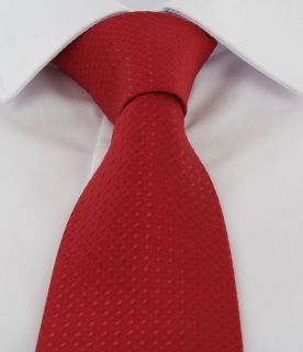 Bright Red Semi Plain Tie & Pocket Square Set