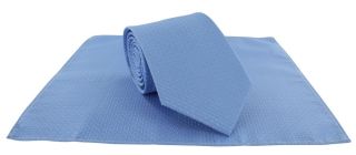 Light Blue Semi Plain Tie & Pocket Square Set
