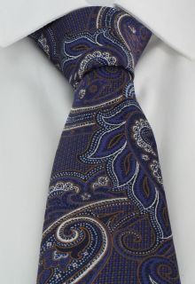 Brown Luxurious Paisley Polyester Tie & Pocket Square Set