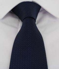 Navy Semi Plain Tie & Pocket Square Set