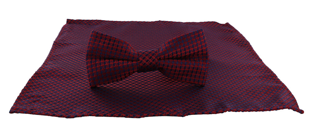 Michelsons Plain Silk Tie & Pattern Pocket Square Set