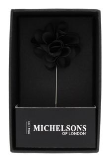 Michelsons of London Mens Puppy Tooth Flower Lapel Pin Royal Blue//Orange