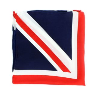Michelsons of London Mens Small Union Jack Silk Handkerchief Red/White/Blue 