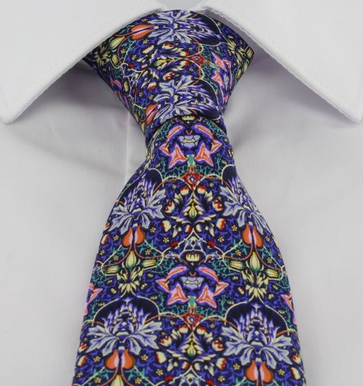 Michelsons of London Purple Abstract Cravate en soie 