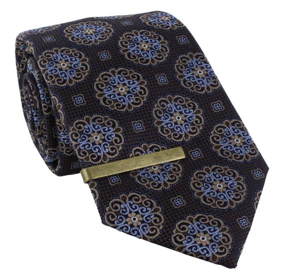 Michelsons of London Floral Medallion Silk Tie 