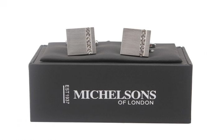 FREE UK P&P W2382...SILVER PLATED & CRYSTAL CUFFLINKS GIFT BAG 