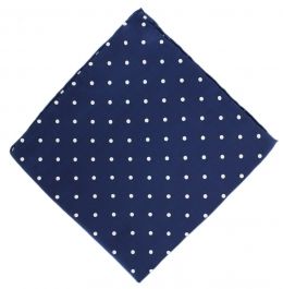 Neckwear and Accessories Navy Polka Dot Silk Pocket Square Michelsons ...